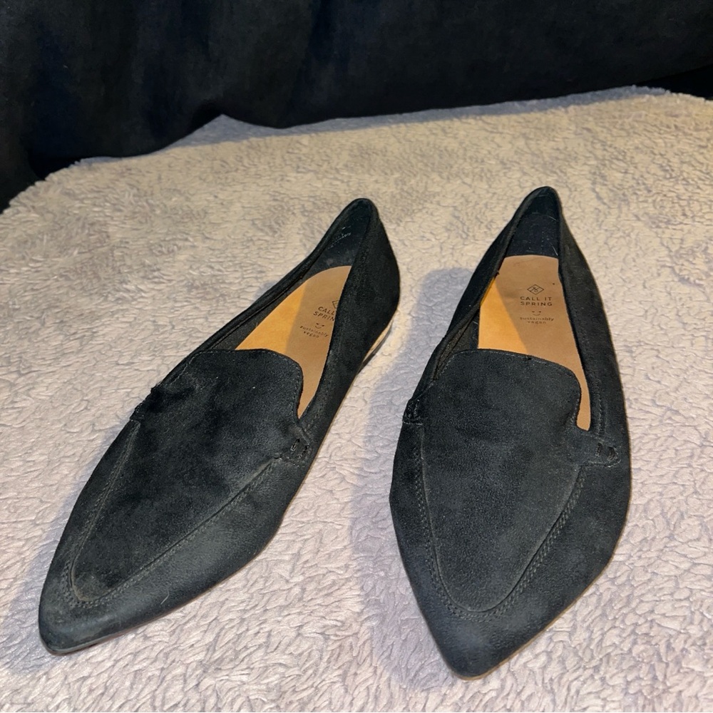Call It Spring Black Suede Loafers